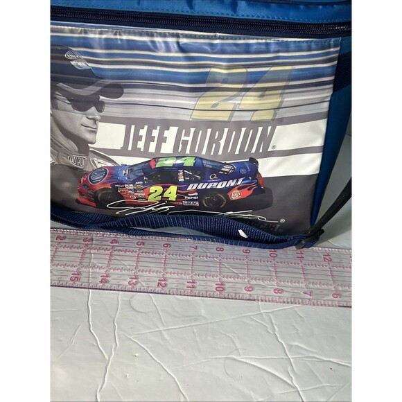 Jeff Gordon Lunch Box #24 Dupont Chevy Race Car Driver Blue Insulated W Strap - Picture 6 of 9